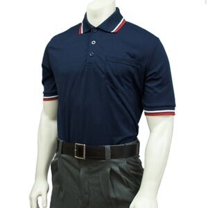 SMITTY Navy Blue Performance Mesh Moisture Wicking Shortsleeve Umpire Polo LARGE